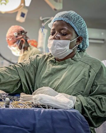 Surgery taking place in hospital