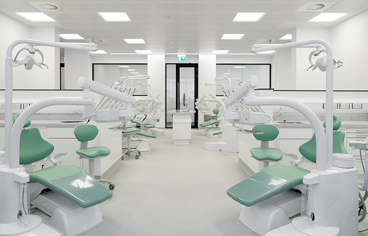 The new teaching space, showing dental chairs, at the Sandyford Dental Education Centre.