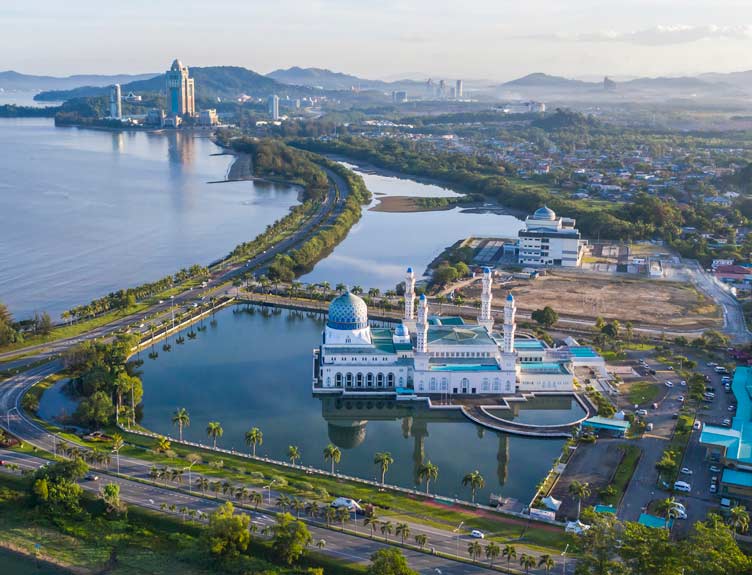 Cityscape of Sabah in Malaysia