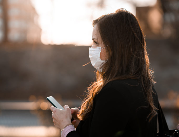 COVID-19 women wearing mask