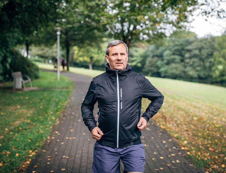 Man running in a park