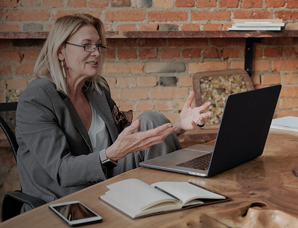 mature woman on laptop