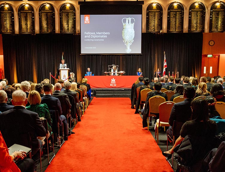 Conferring ceremony in RCSI Exam Hall at 123 St Stephen's Green 