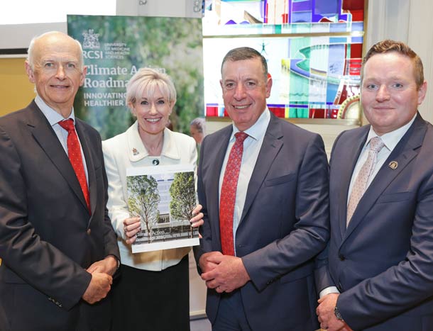 Four individuals present a climate action plan