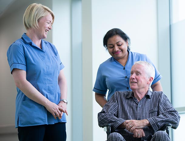 Nurses and male patient