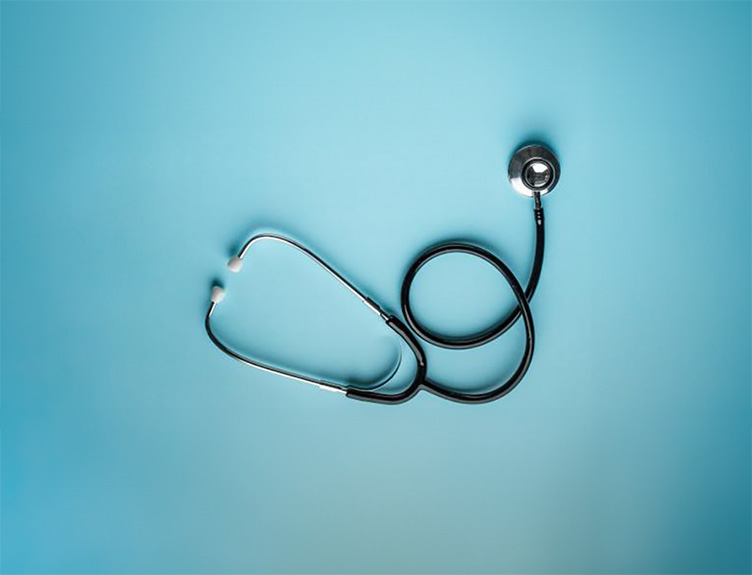 Professionalism Matters stethoscope A stethoscope on a blue background.