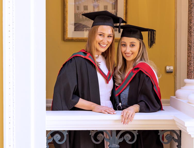 RCSI summer conferring ceremony Two graduates pose for a photo at RCSI