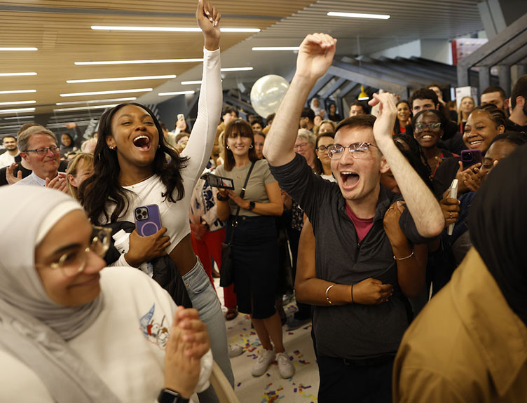 Results Day Medical students celebrating on Results Day.