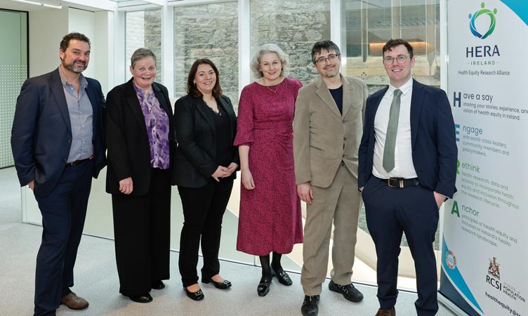 Large group pictured at the launch of the Health Equity Research Alliance