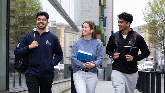 Students walking on York Street