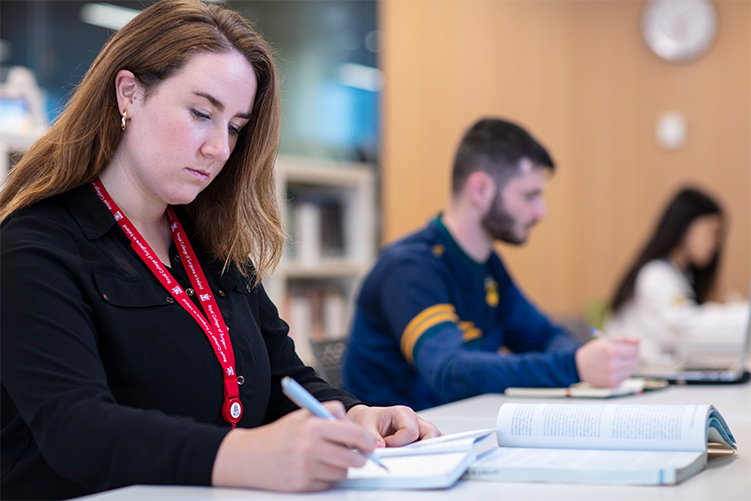 Students in library