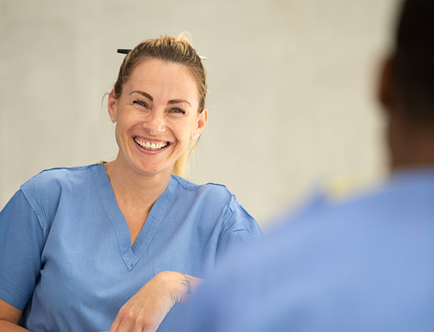 Female RCSI employee in scrubs ERC Beaumont