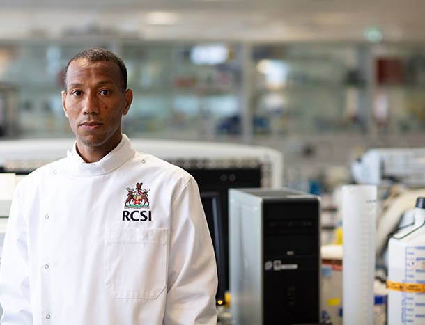 Male RCSI researcher in lab