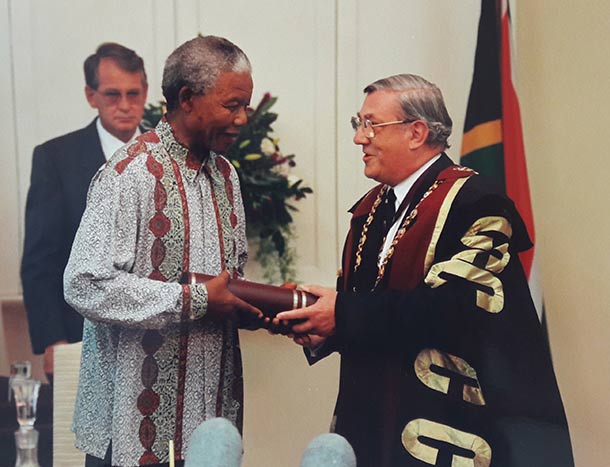 Nelson Mandela receives an Honorary Fellowship from RCSI