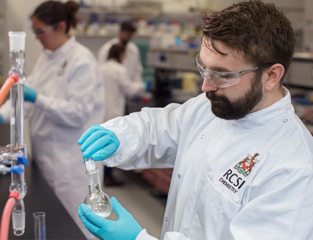 Postgraduate student in Chemistry lab