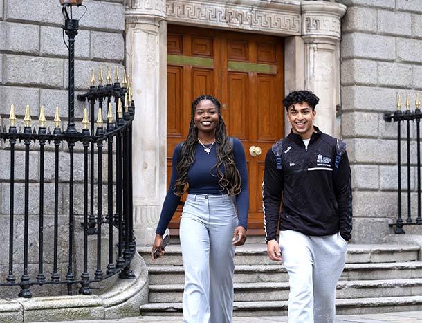 Students outside RCSI door