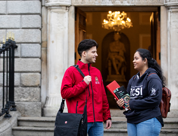 Students outside RCSI building