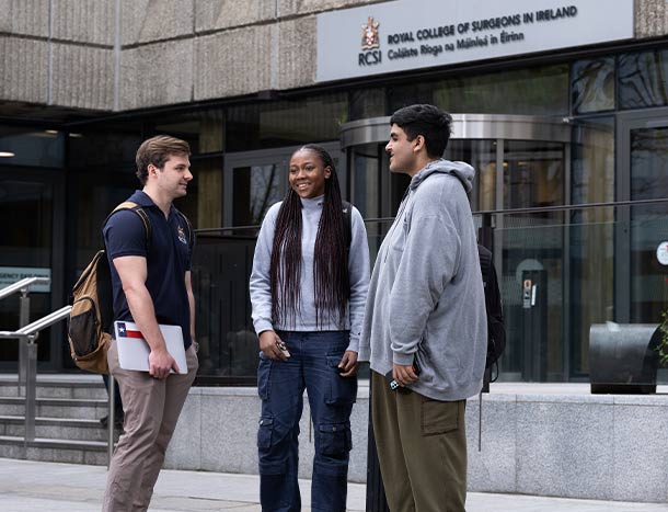 Students outside 123 St Stephen's Green