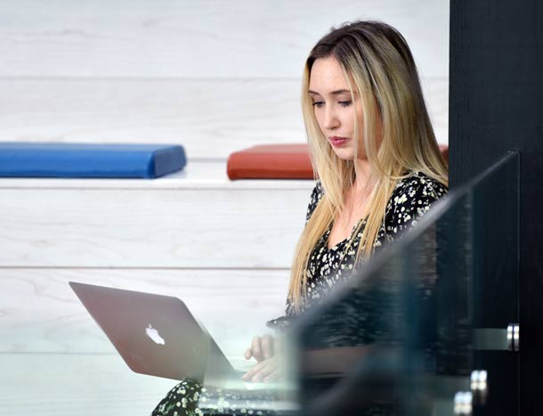 Using laptop in Beaumont