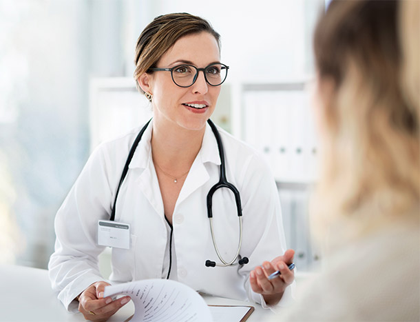 Doctor talking to patient