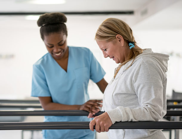 Patient in rehabilitation in hospital