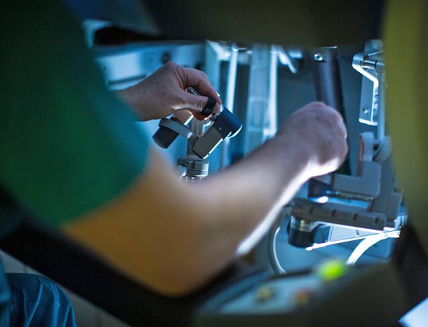 Surgery in a modern hospital being performed by a professional