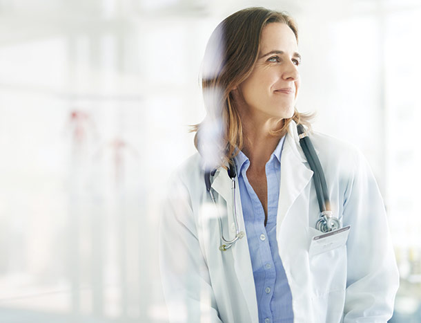 Smiling healthcare professional