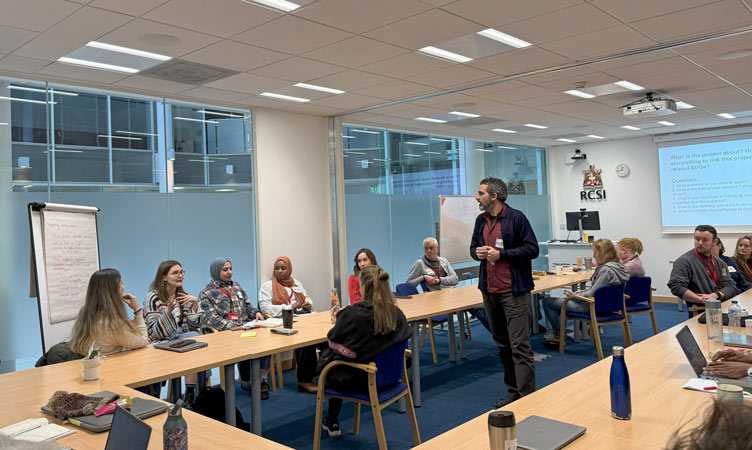 A talk from an expert in classroom setting