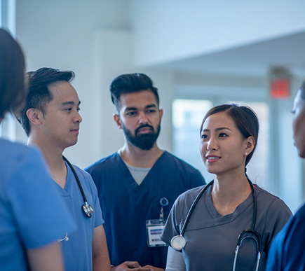 A clinical team discussing a case.