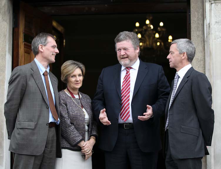NOCA launch Mr Ken Mealy, Consultant General Surgeon, Wexford and Clinical Lead of the National Office of Clinical Audit; Prof. Eilis McGovern, President of RCSI; Minister for Health, James Reilly TD; and Dr Philip Crowley, HSE National Director for Quality and Patient Safety