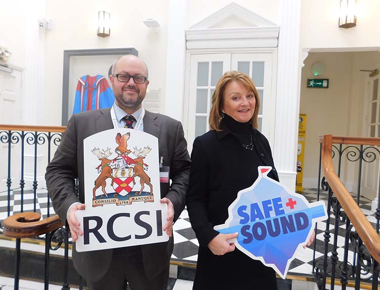 Safe and Sound podcast launch Dr Fardod O’Kelly, Consultant Urologist, Beacon Hospital and Professor Eva Doherty, Director of Human Factors in Patient Safety, RCSI.